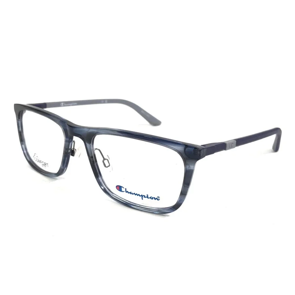 Champion Eyeglasses Frames CFIT 300 C03 Blue Gray Rectangle Full Rim 54-19-140